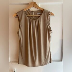 Calvin Klein Women's Beige Pleated Blouse